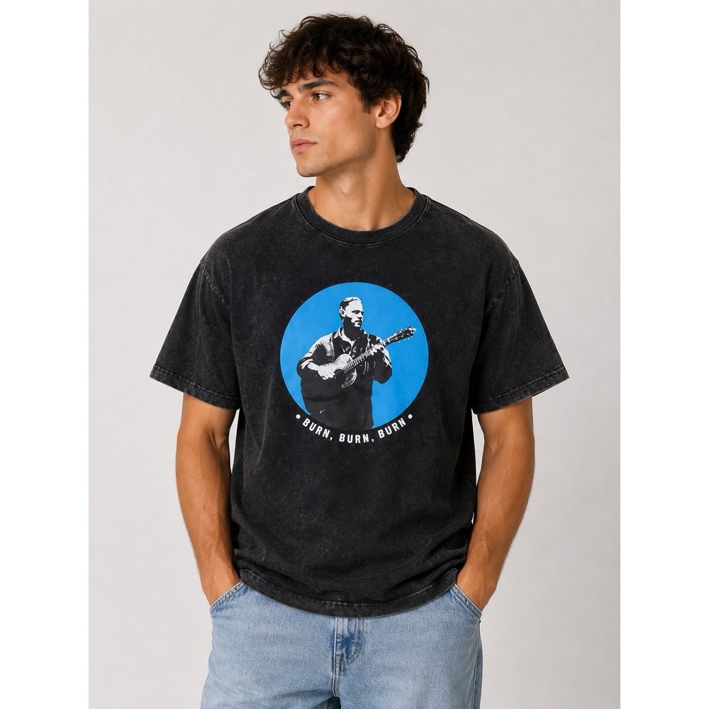 Zach Bryan Burn Burn Burn‎ Tour T Shirt Black Vintage Acid Wash Concert Tee XL